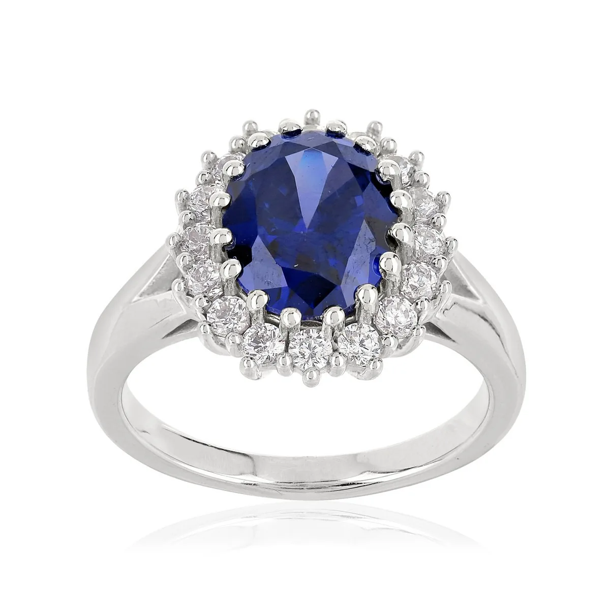 Bague en argent 925 sertie d'oxydes de zirconium