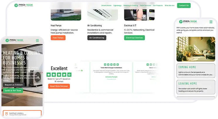 Pro-Teck Smart Solutions website redesign and digital growth case study