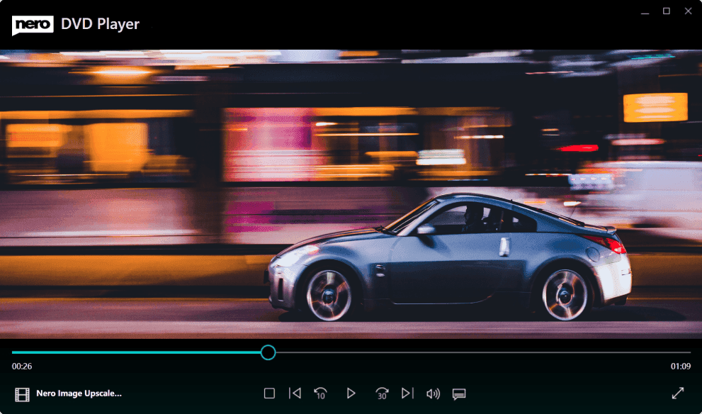 Nero DVD Player playing a DVD movie on Windows 11