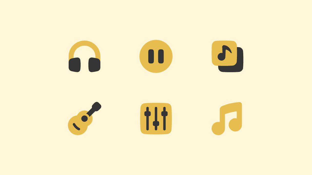 Plump Flat Music Icon Set