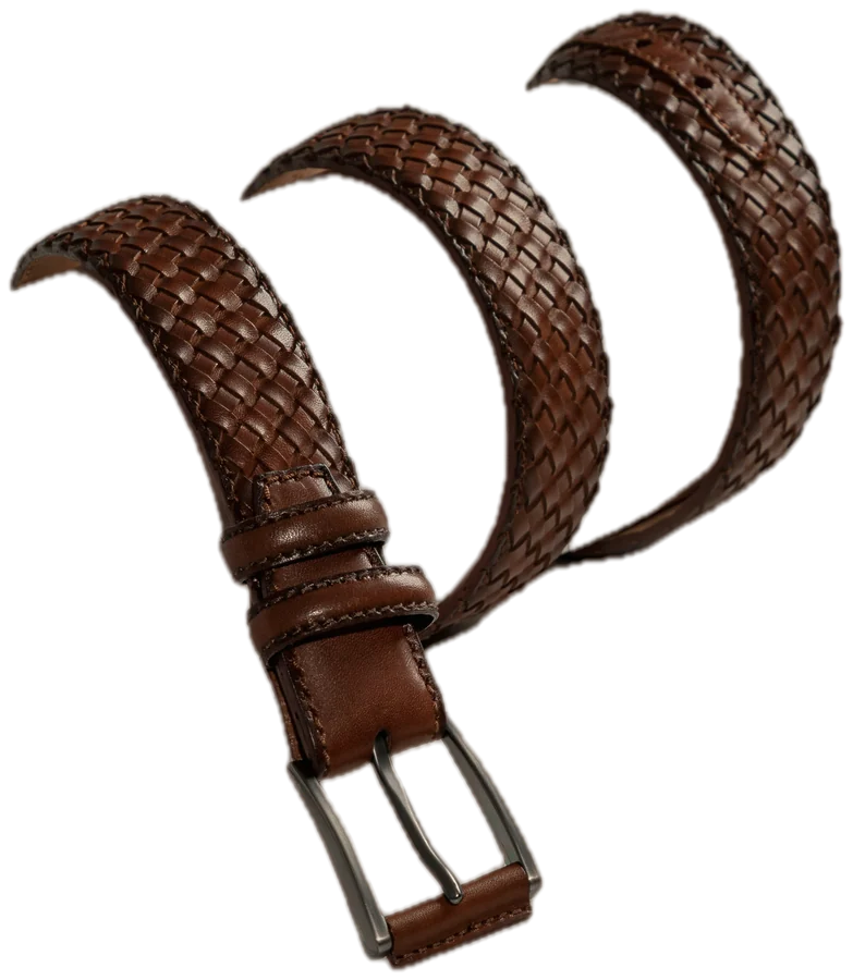 Plaited leather belt