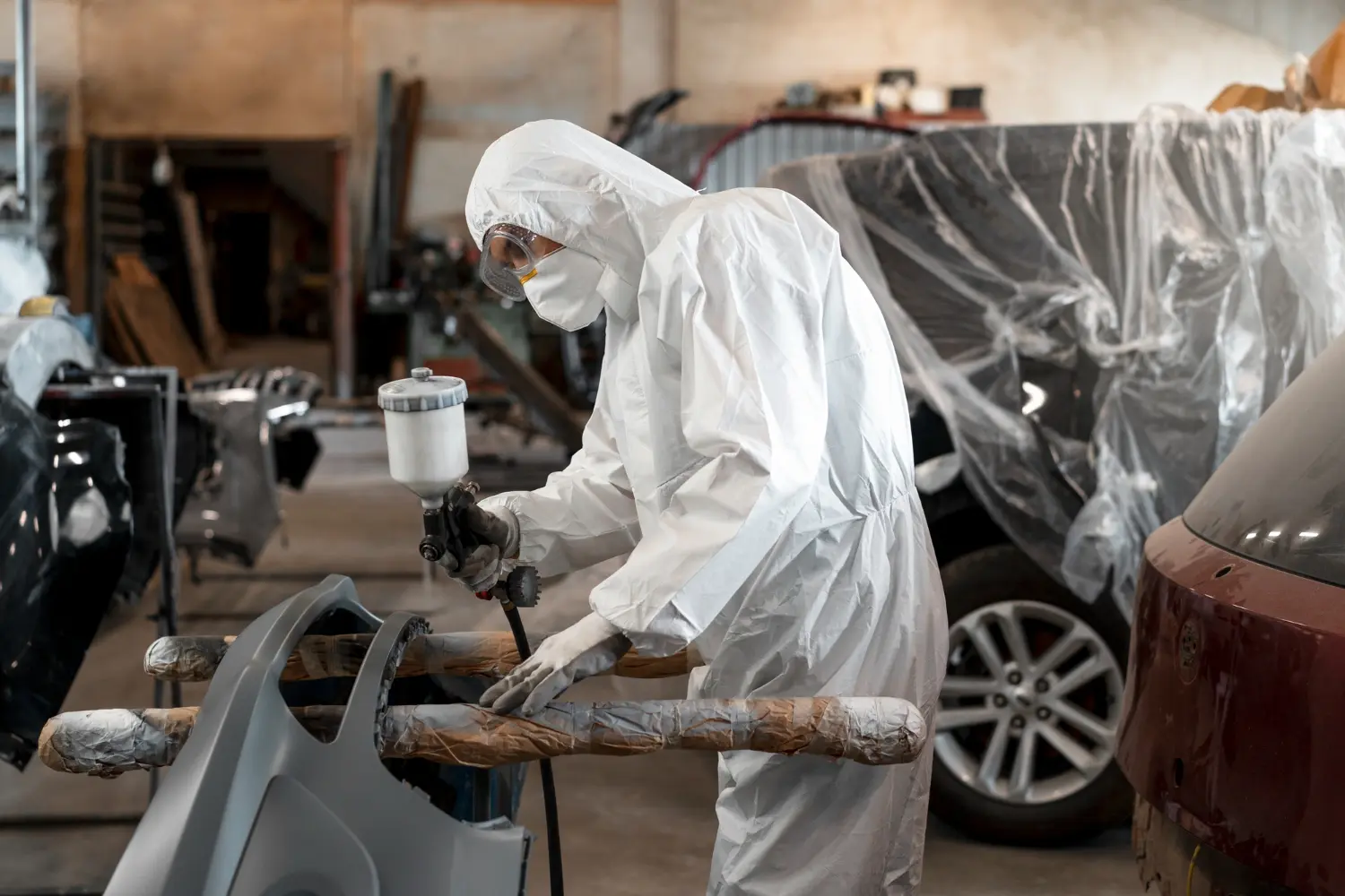 Tachnicien de la carrosserie five star utilisant les derniers tendances