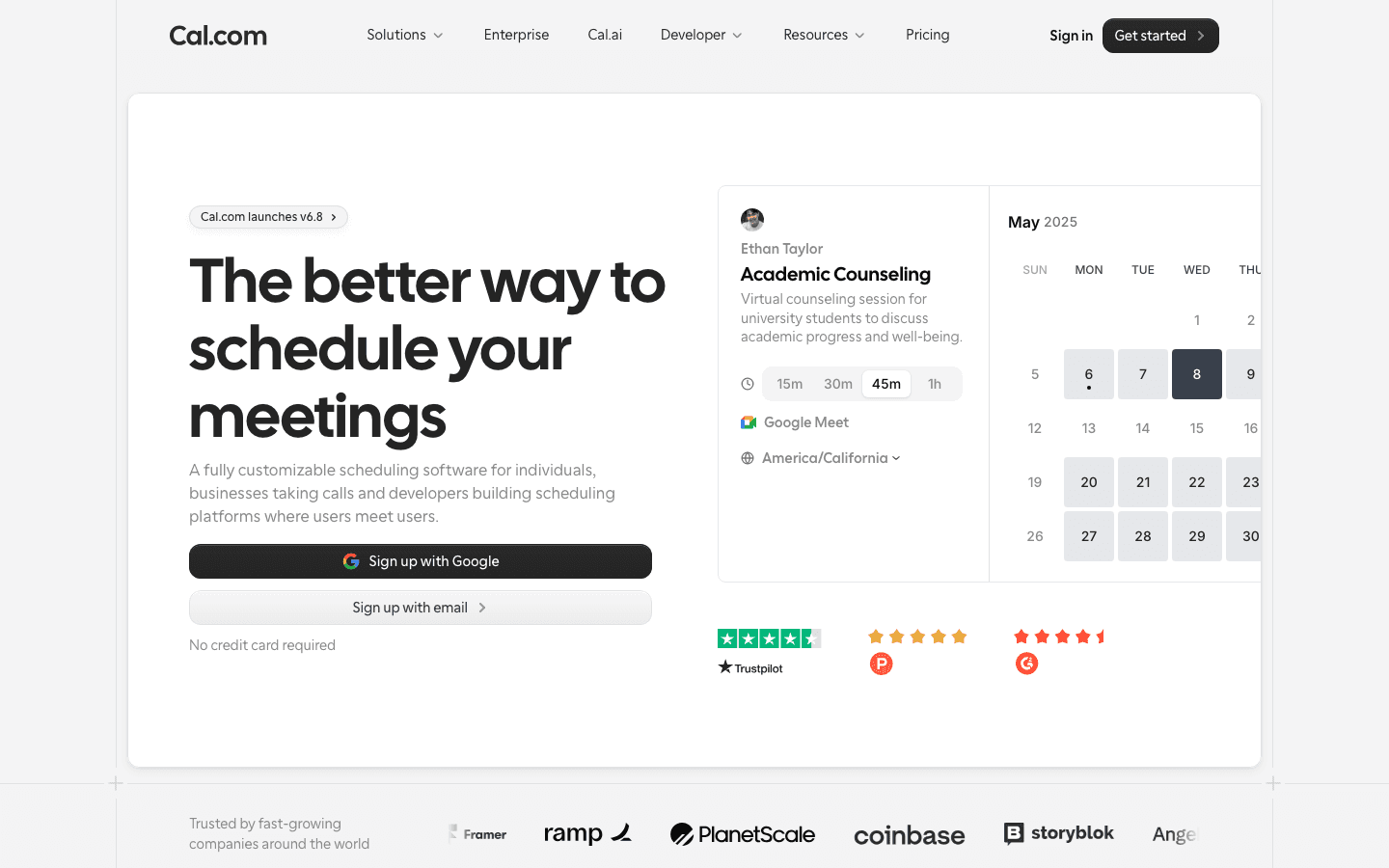 Cal.com scheduling software screenshot