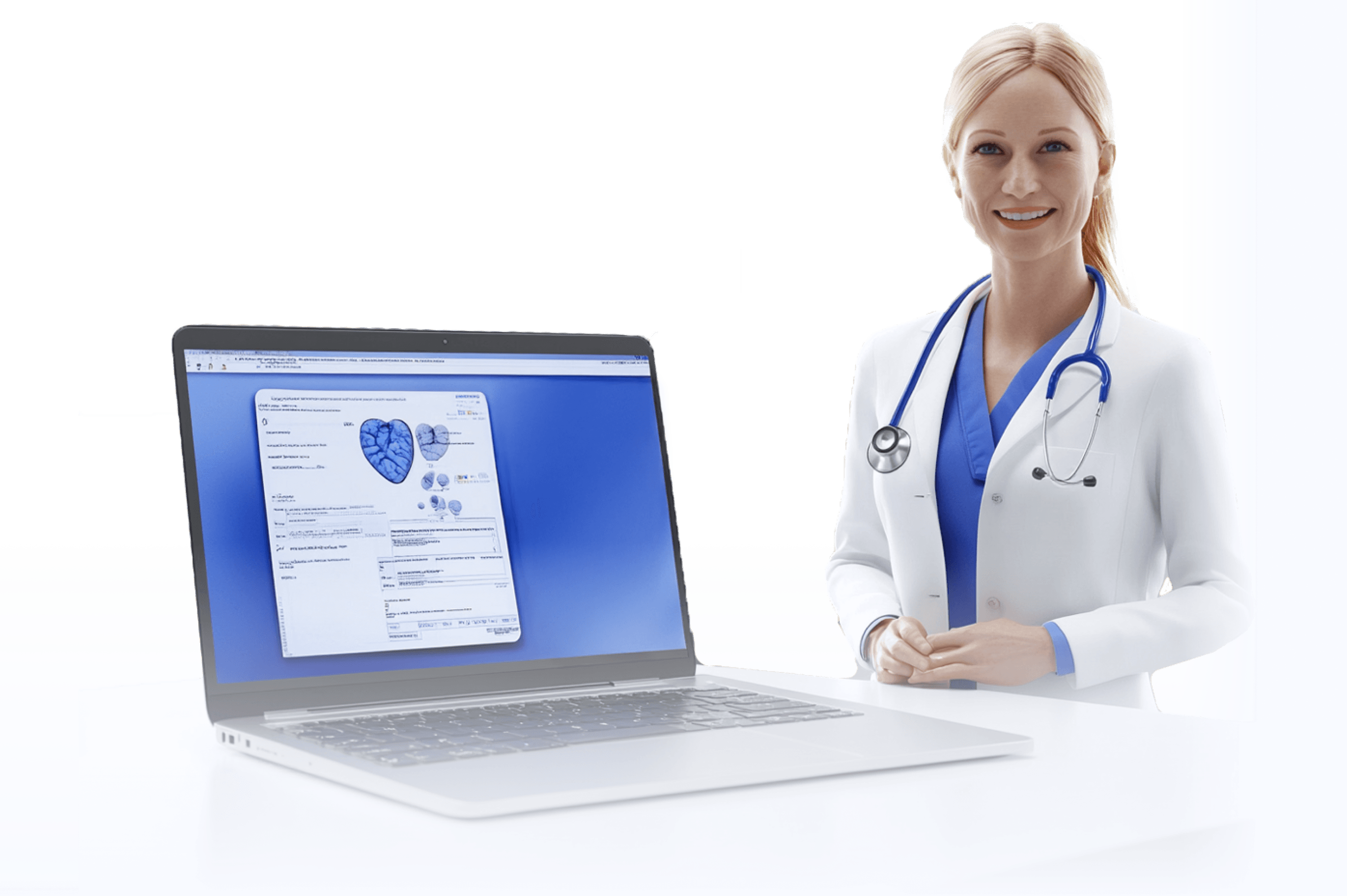 doctor standing next to computer