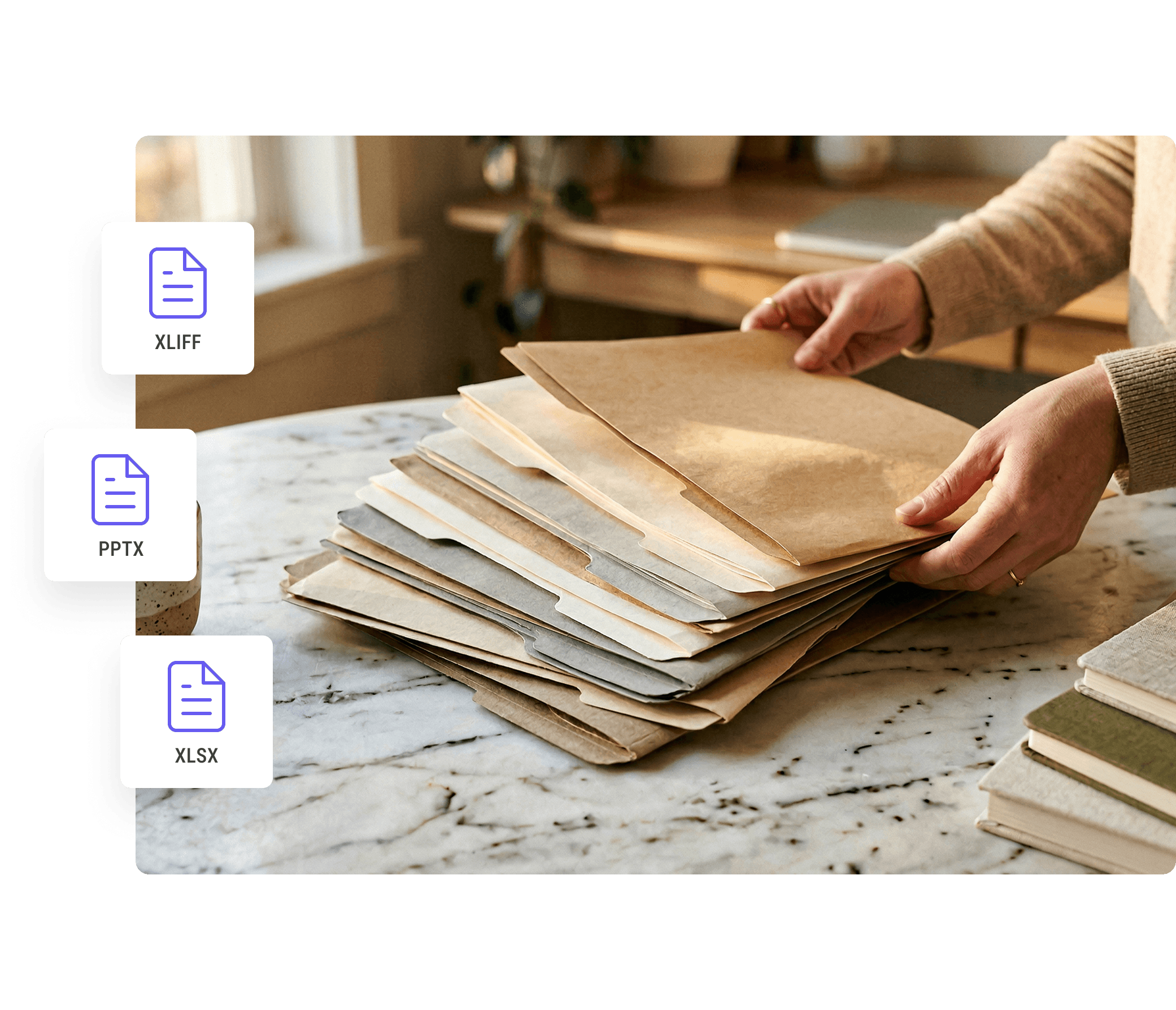 A woman in a dark cardigan and light dress sits at an outdoor café table with a croissant and a cup of coffee, exuding a serene and elegant atmosphere.