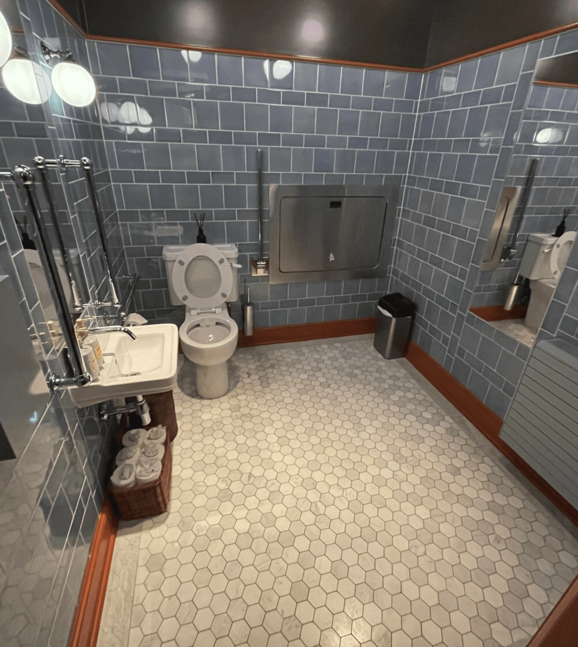 View of a large, spacious bathroom