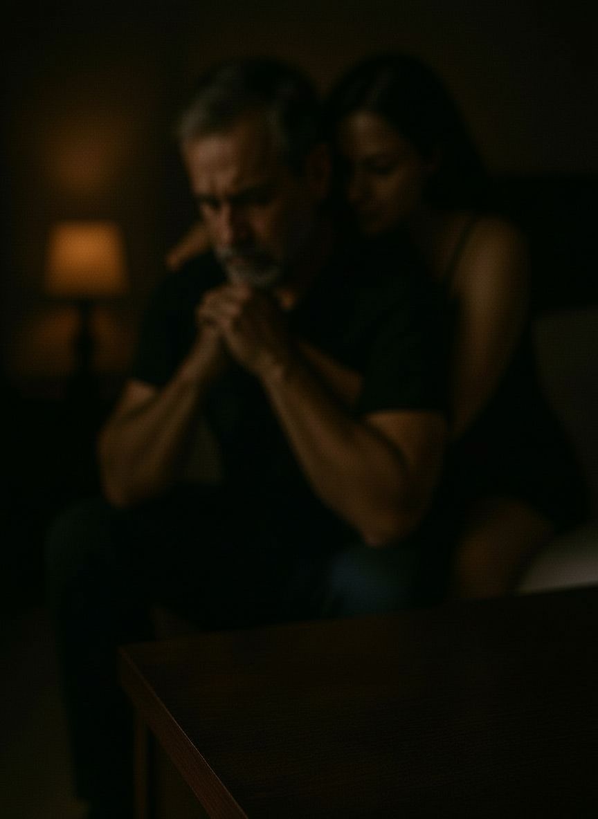 A woman receives a relaxing energy healing in a serene setting with soft lighting.