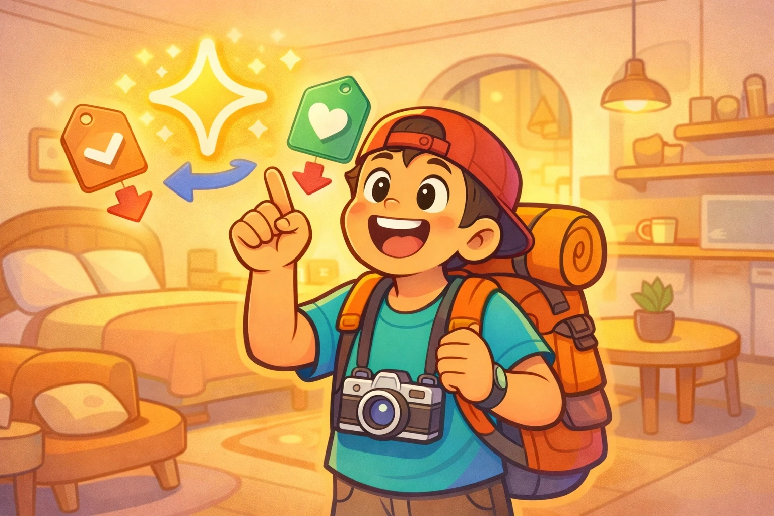 Turista koji pronalazi idealan smještaj po najboljoj cijeni u modernom apartmanu.