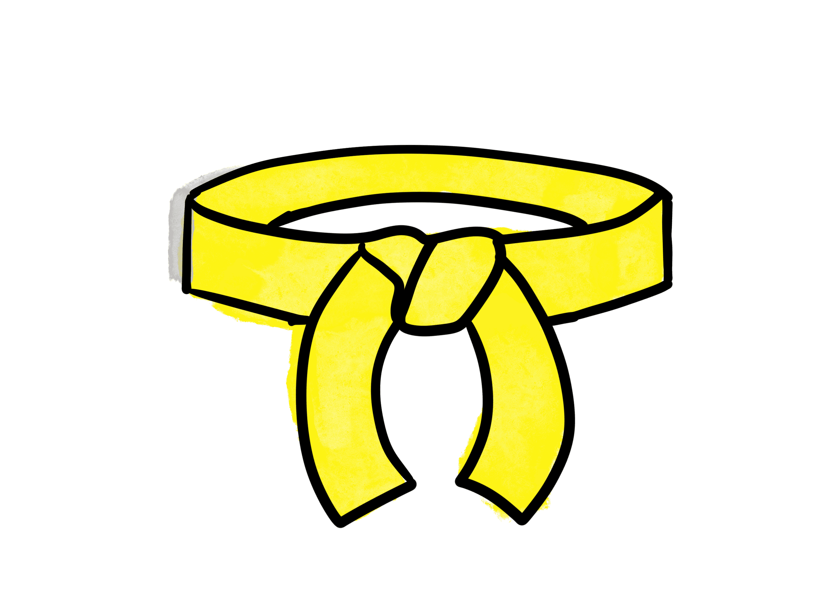 Yellow beginner belt icon representing entry-level facilitation training