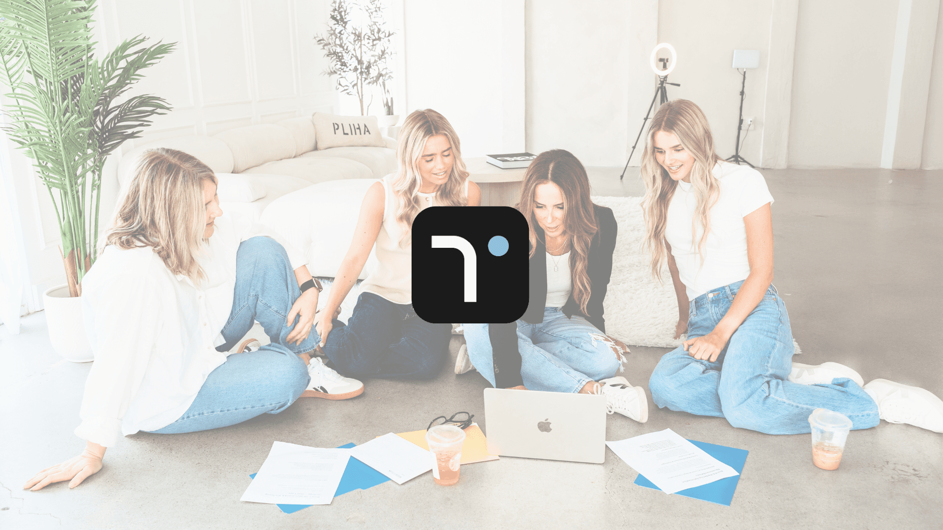 Tablet showing Bloomy UI