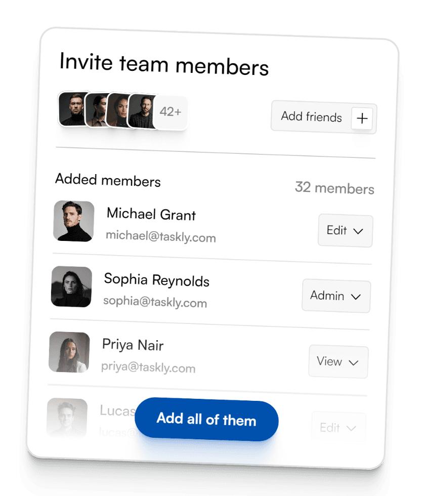 Invite team Widget Image