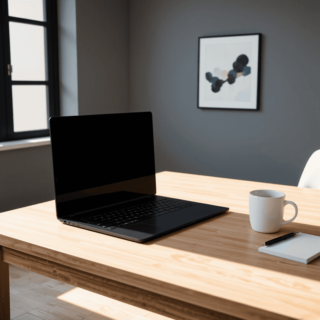 product photography of a laptop computer with a display and keyboard