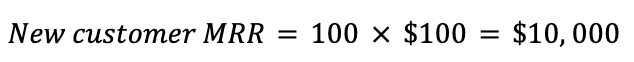 New customer MRR= new customers this month / average revenue per user