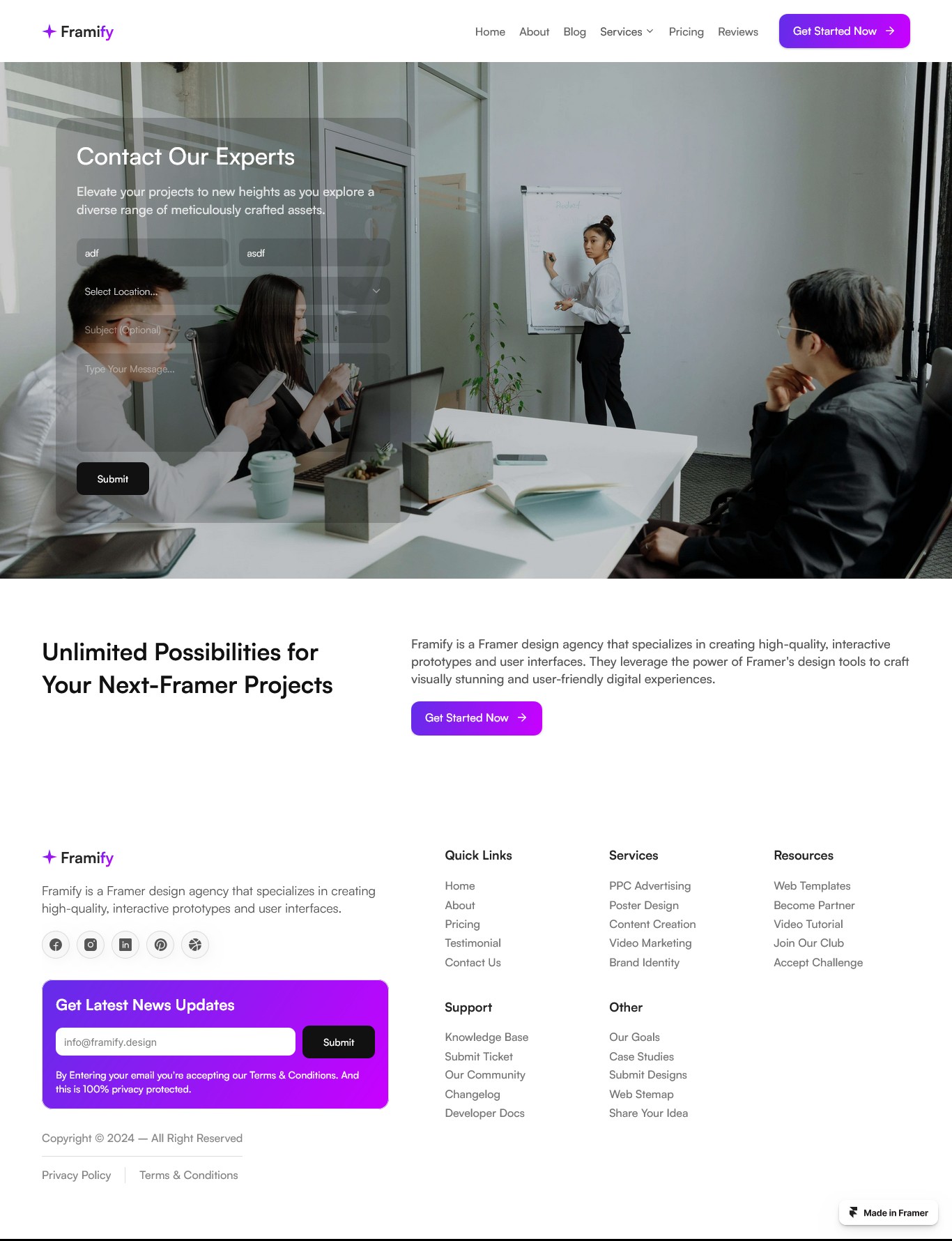 Framer Contact Page v1