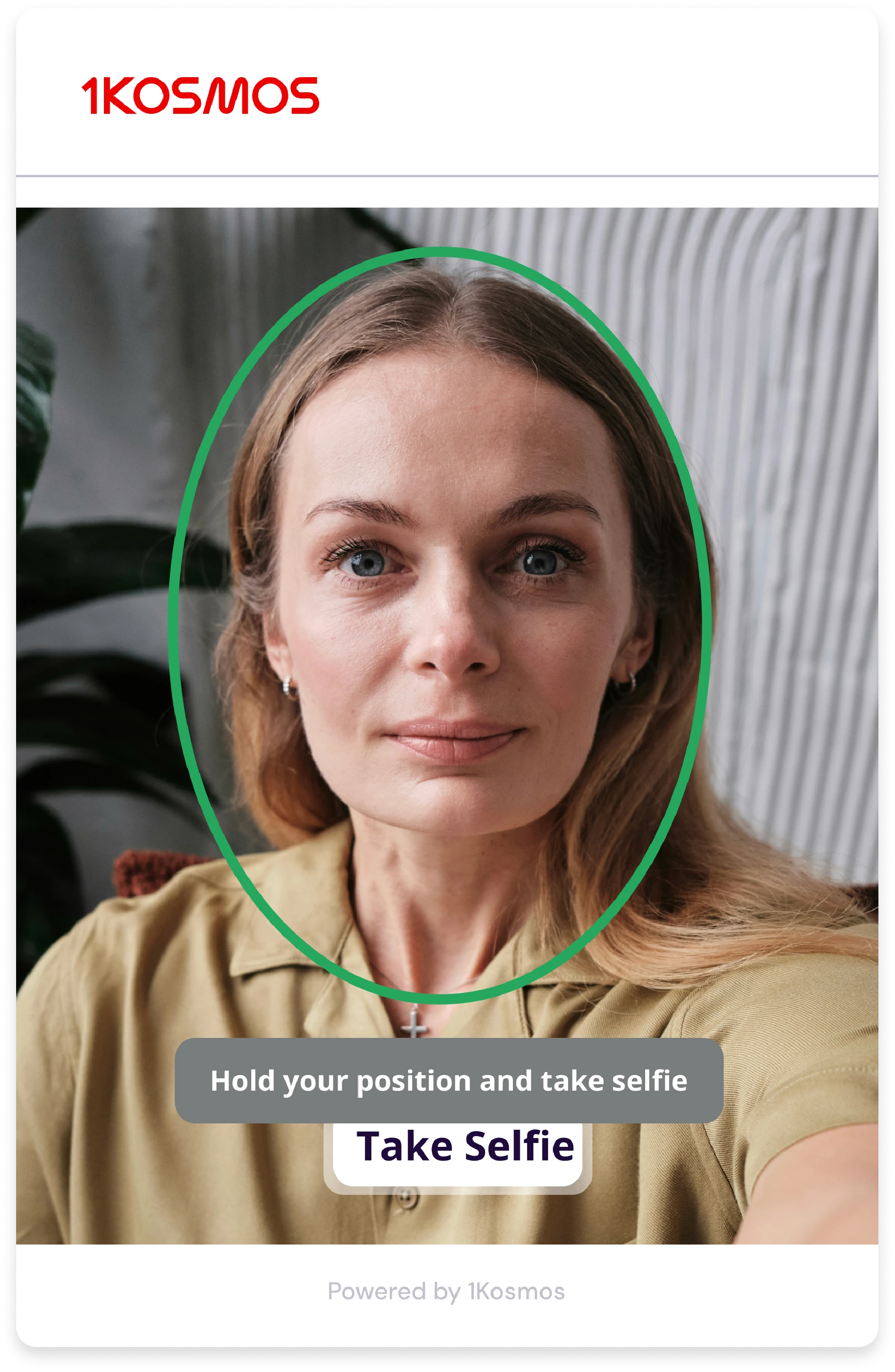 A smartphone displays a smiling person's face, with options below for interaction.