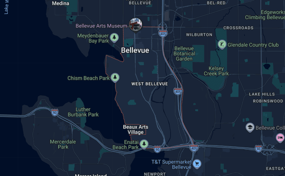 Map of West Bellevue