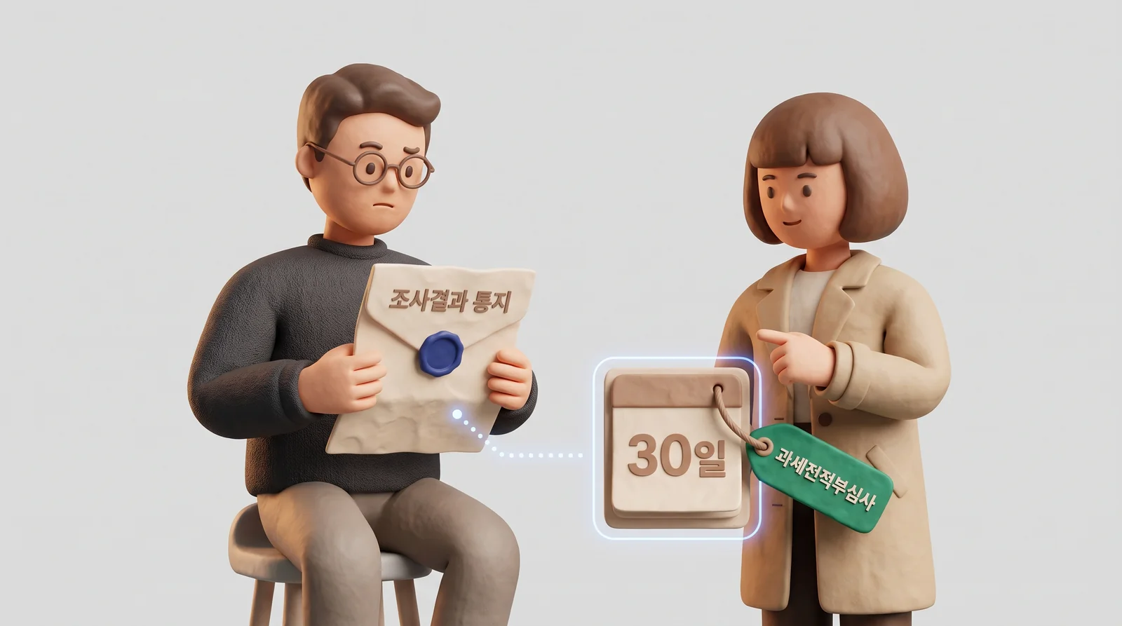 상속세 조사결과 통지를 받고 30일 안에 과세전적부심사 청구를 확인하는 자녀 두 명