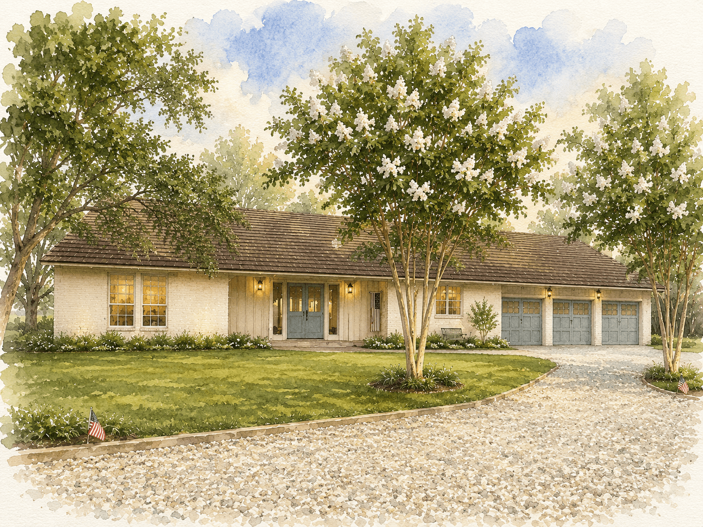 THE GIVERNY watercolor facade