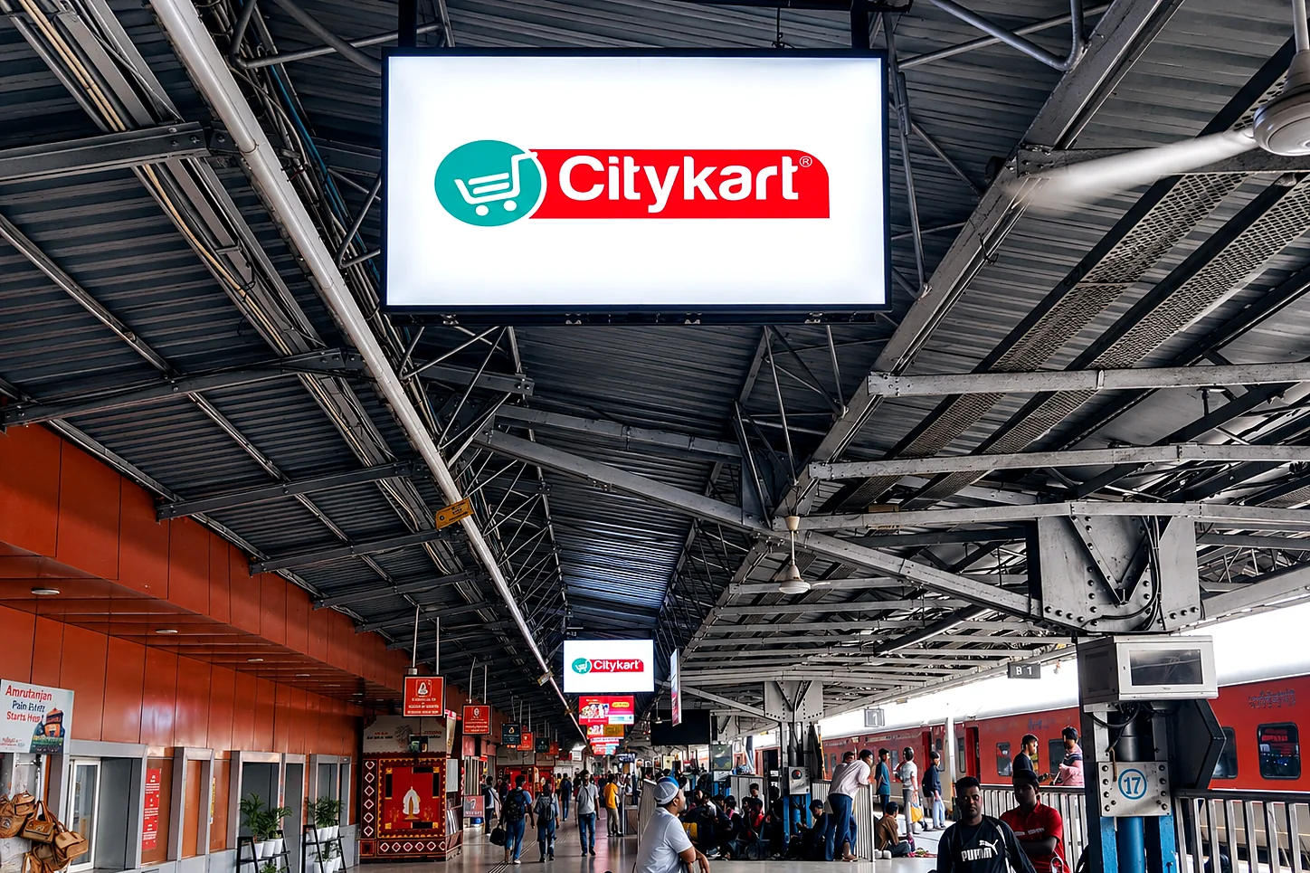 Citykart branding on a railway platform