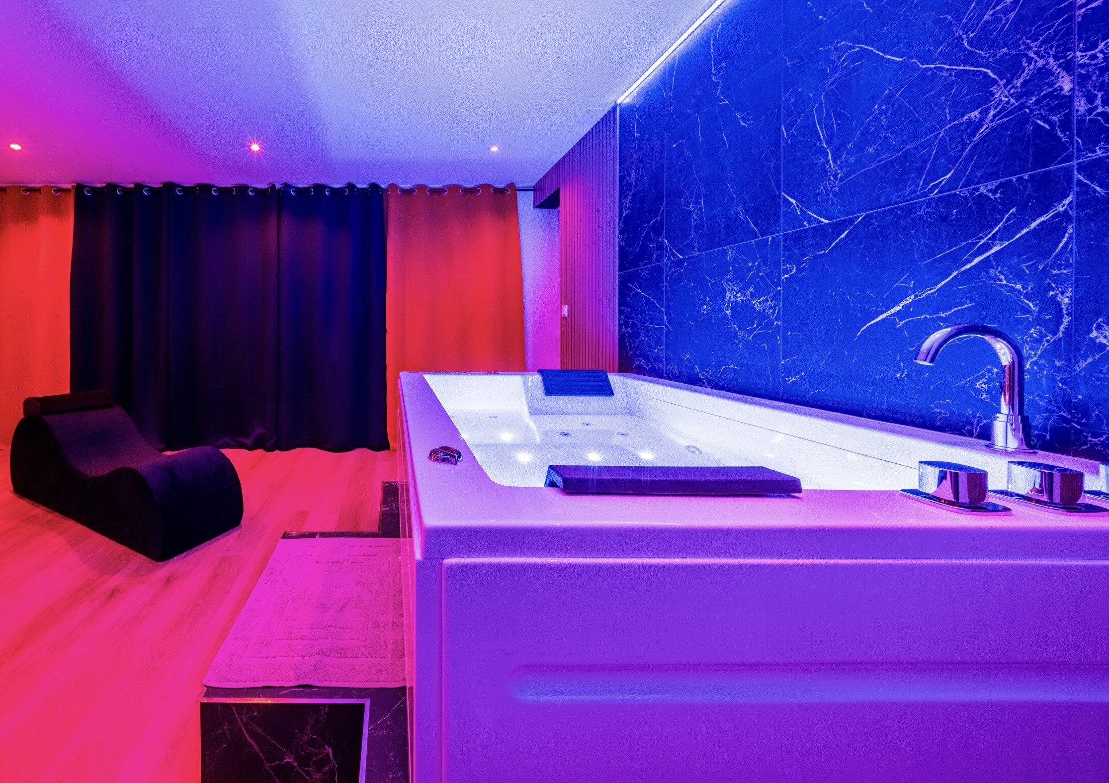 Colorful nebula surrounded by distant stars