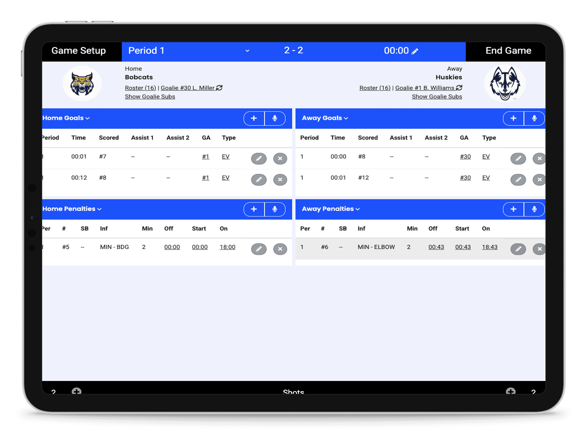 TeamLinkt's Digital Hockey Game Sheets Score Tracking