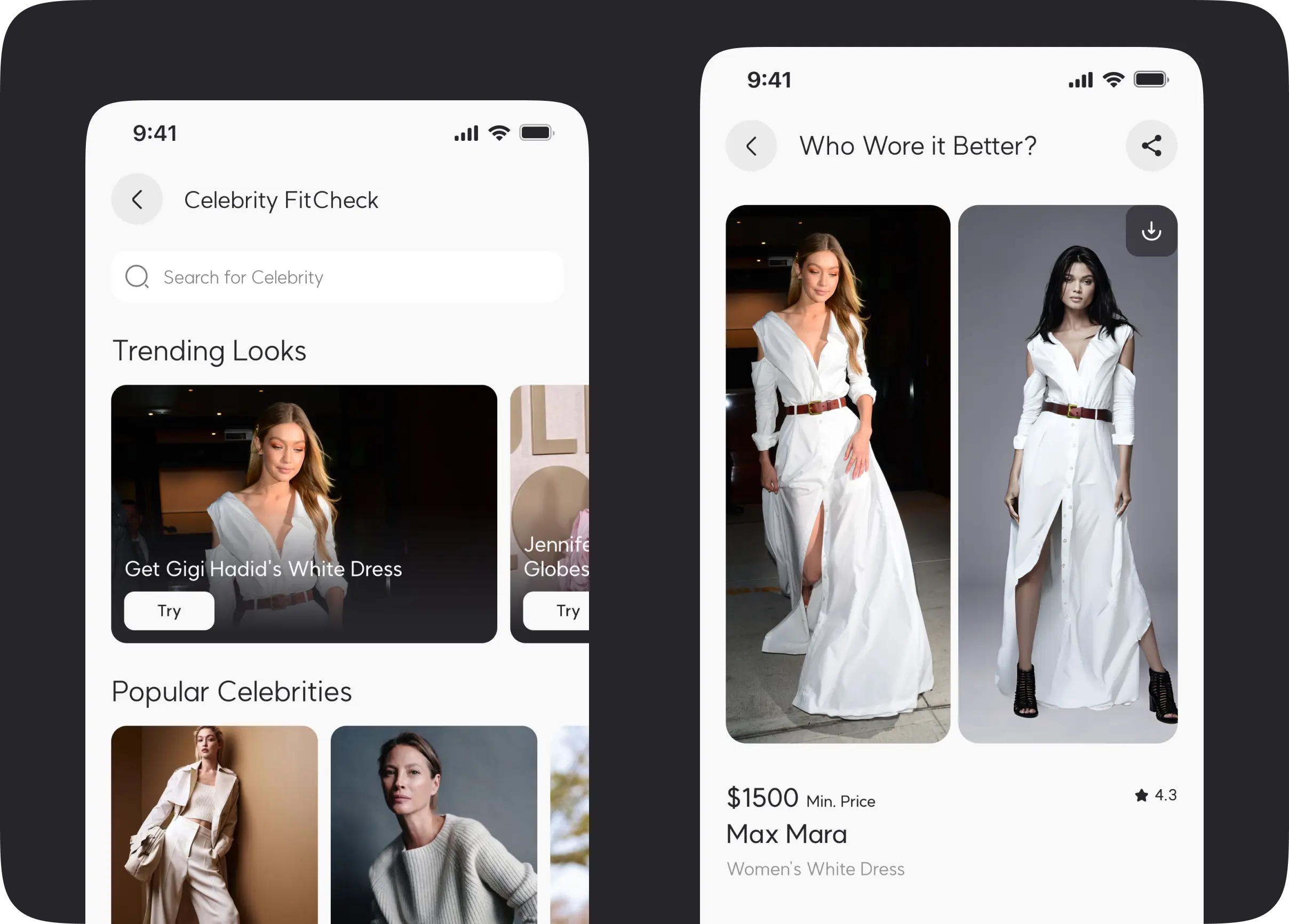 FitCheck App - Celebrity Outfit Tryon Feature