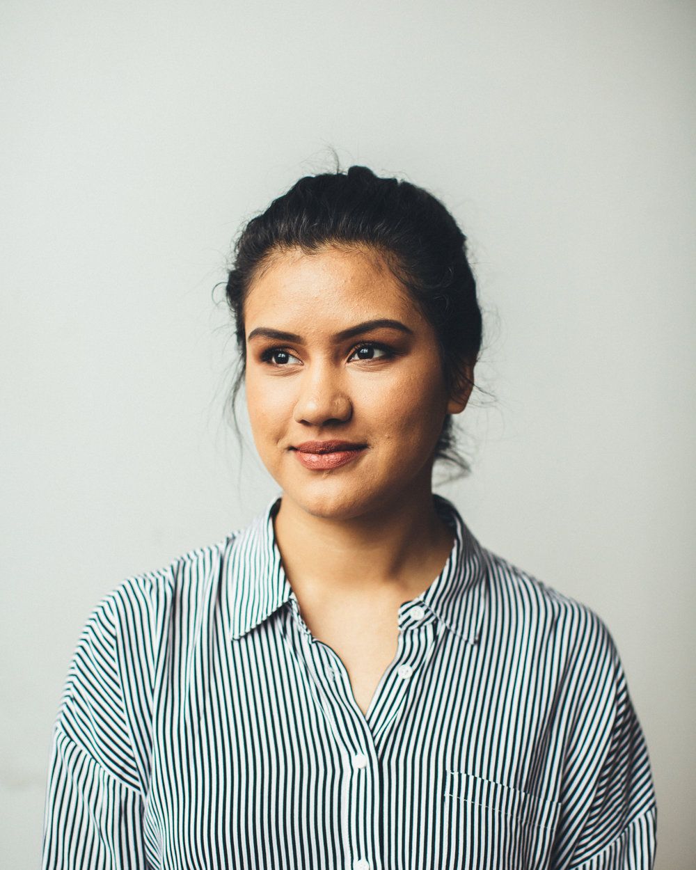 A photo of woman in red