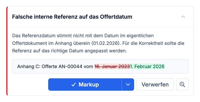 Proofread Benutzeroberfläche