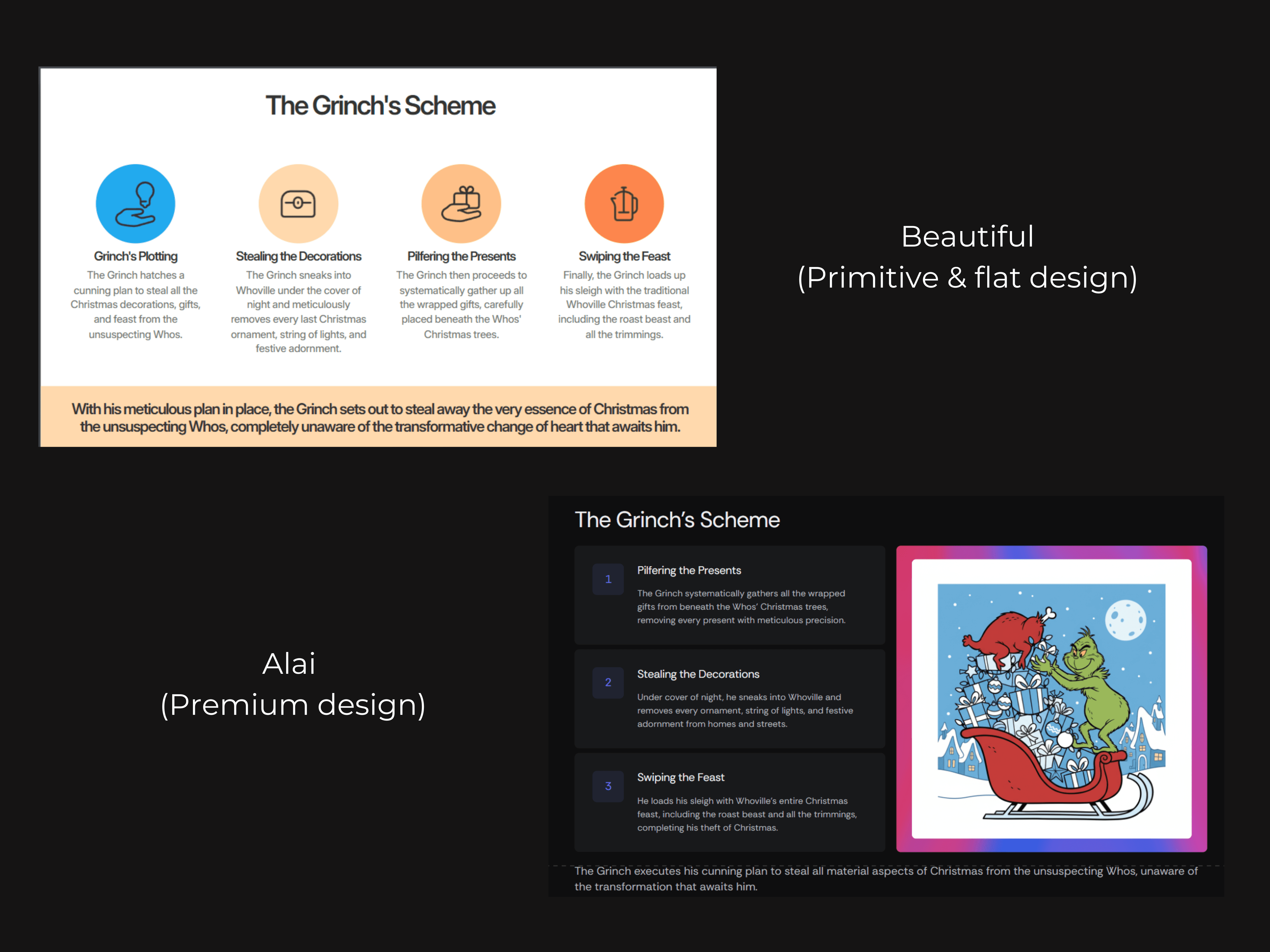 Beautiful AI designs often end up looking flat and basic - requiring manual design iteration