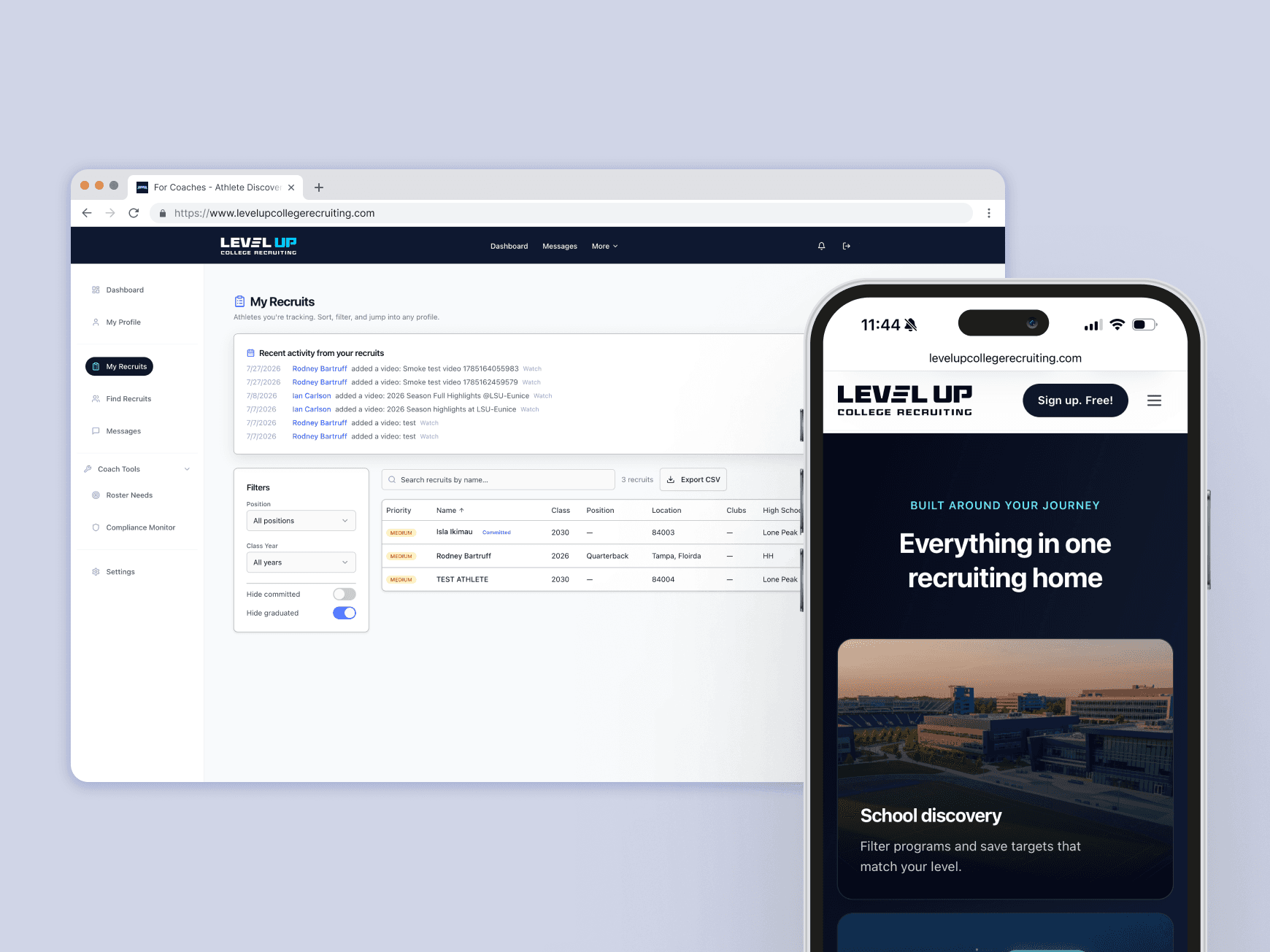 Level Up Recruiting platform