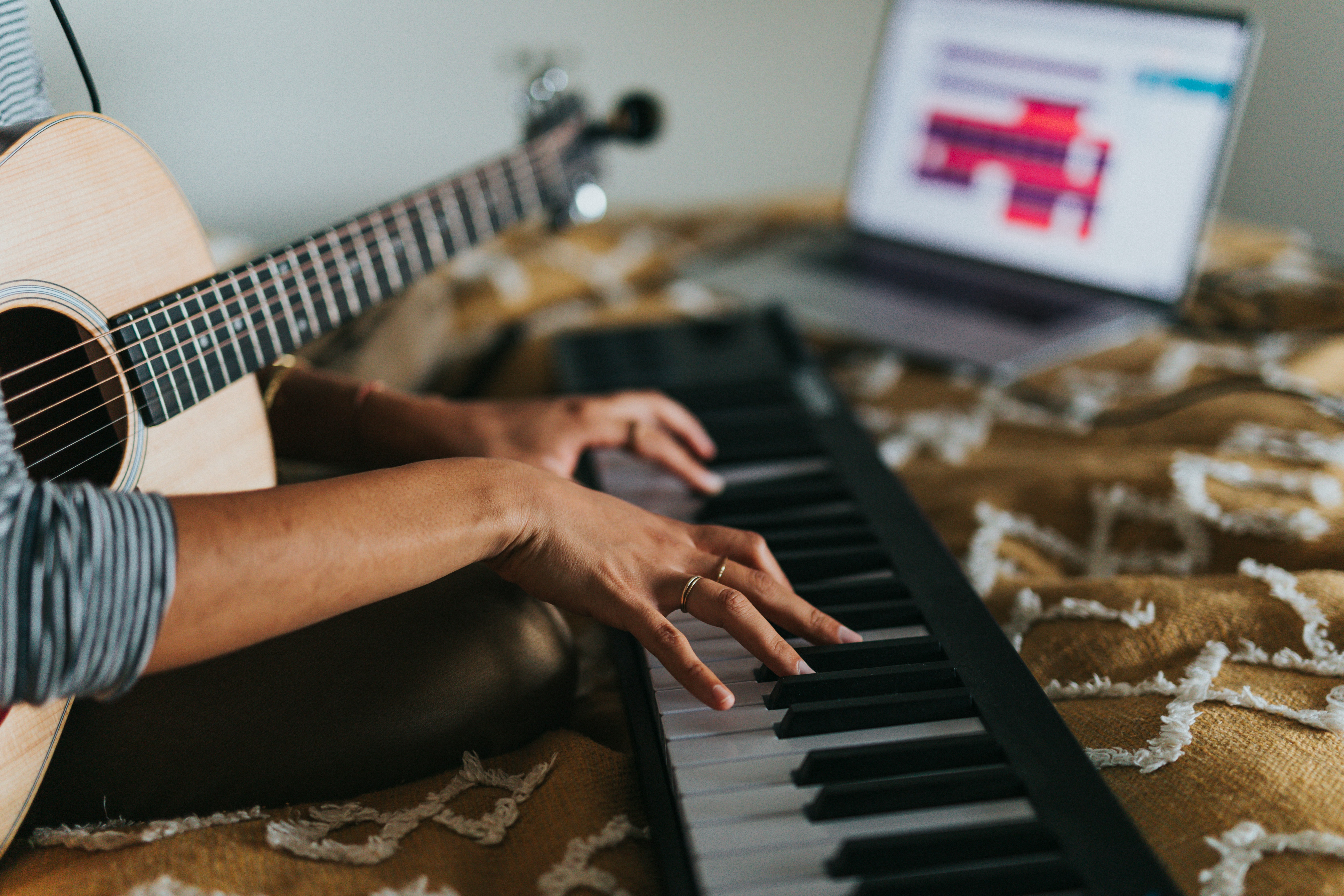 playing keyboard