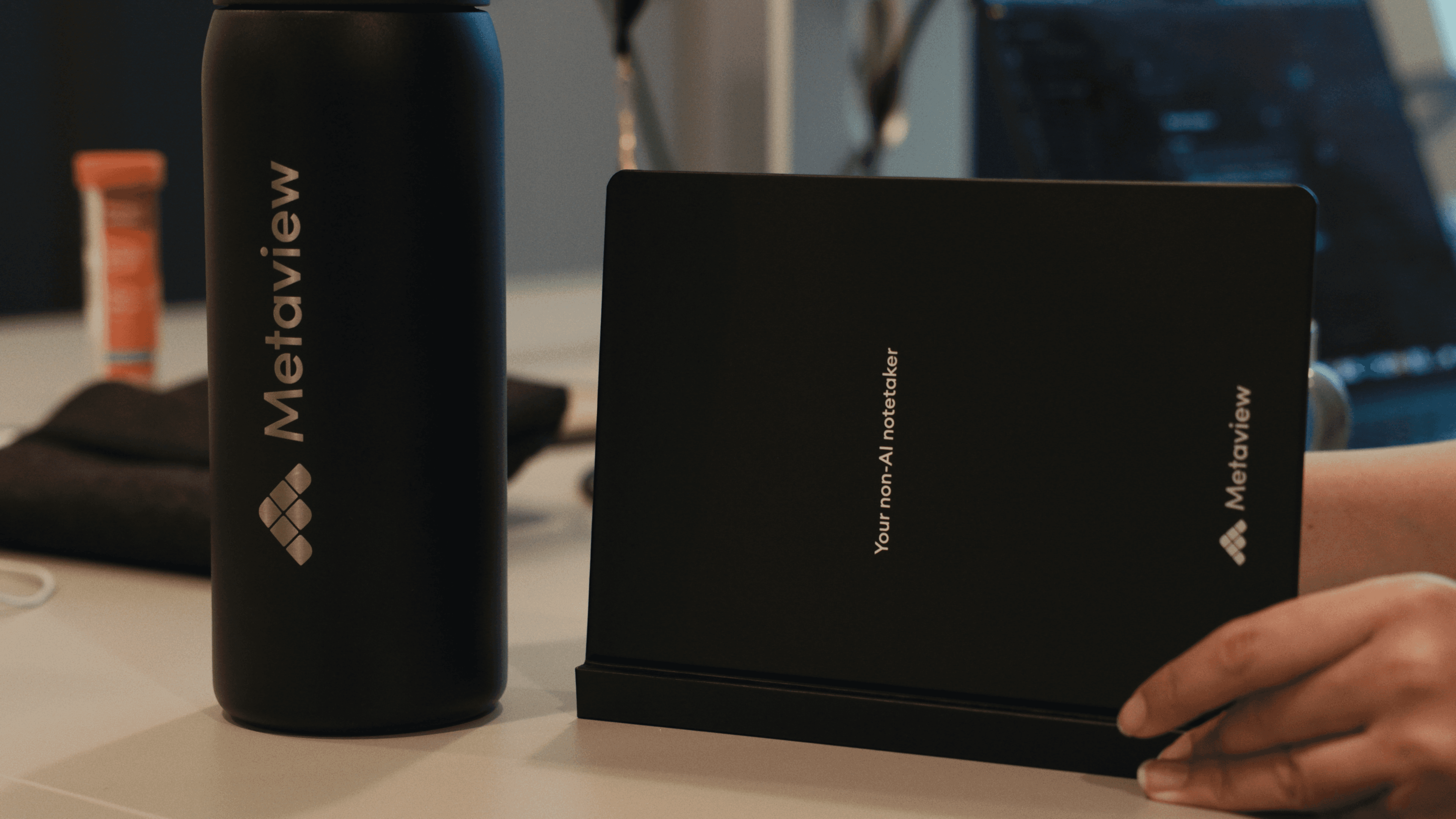 Metaview custom notebook and drinkware