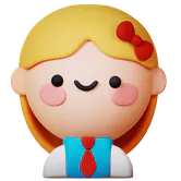 Free 3D girl student icon