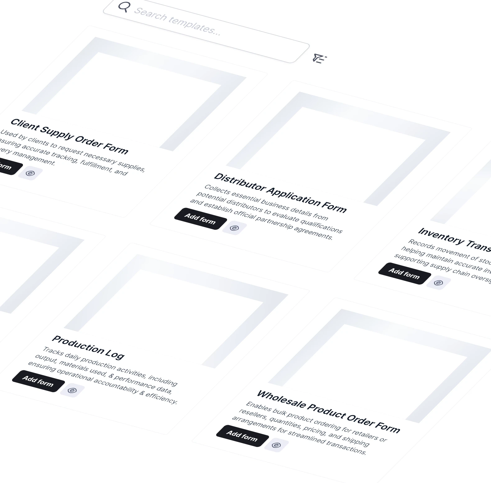 manufacturing form templates