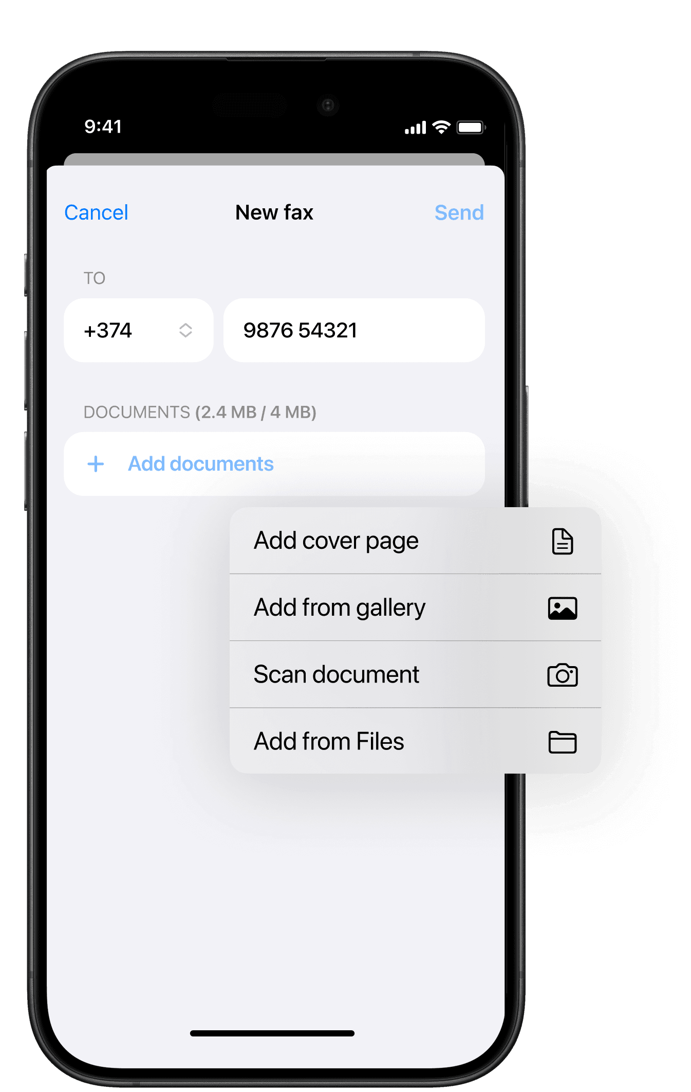 Scan, prepare, and send fax documents easily