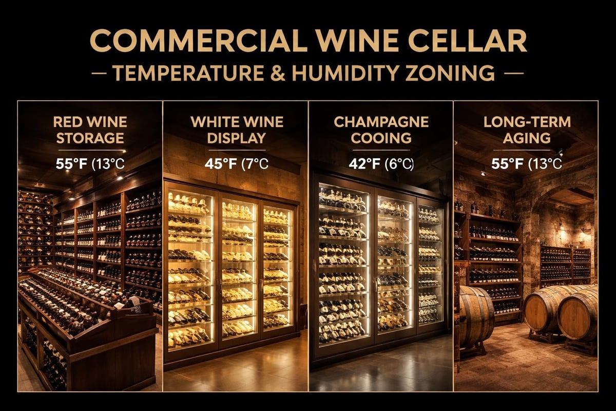 Wine cellar climate zones