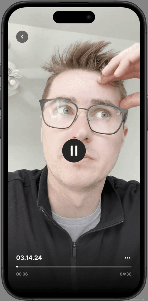 an iphone showing that video playback looks like for this concept.