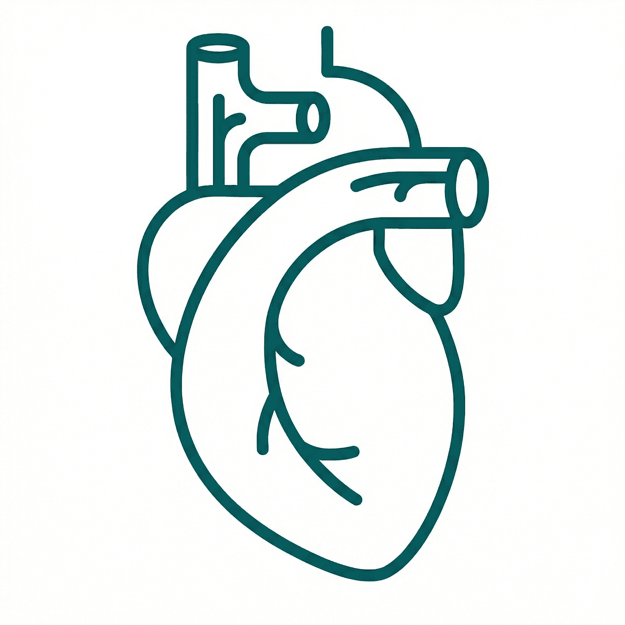 Ícone de um coração de check-up cardiológico preventivo, um dos principais serviços da Dra. Viviane Batista em Goiânia.