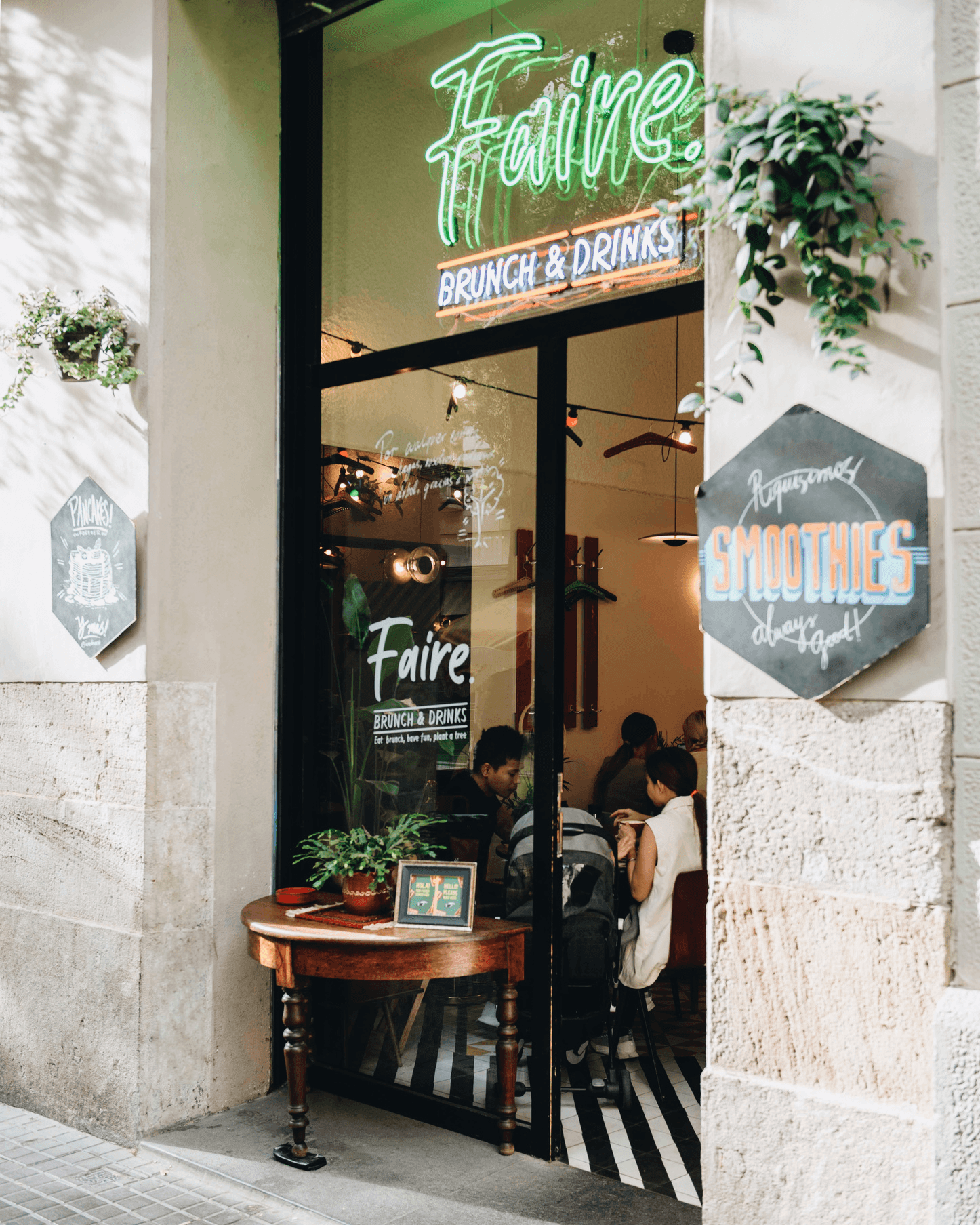 Woman pulling back a barstool