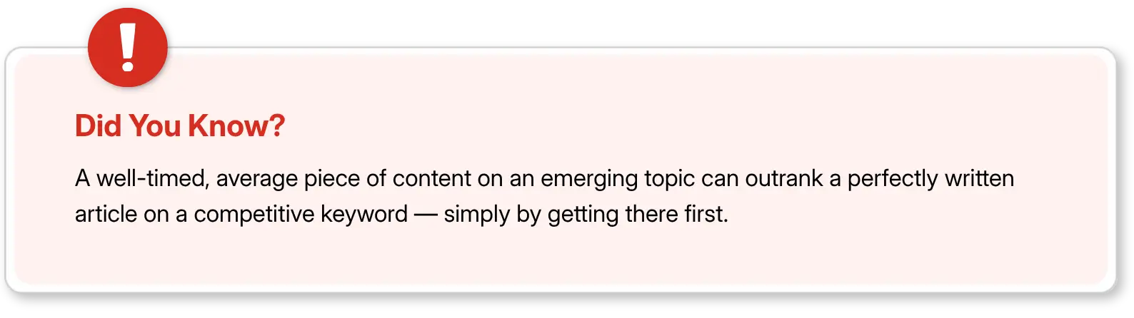 Did You Know Timely content on emerging topics can outrank competitive keywords