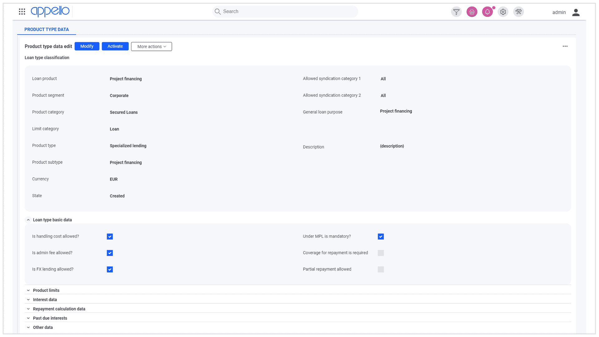 Screenshot from the Appello system showing a dashboard.