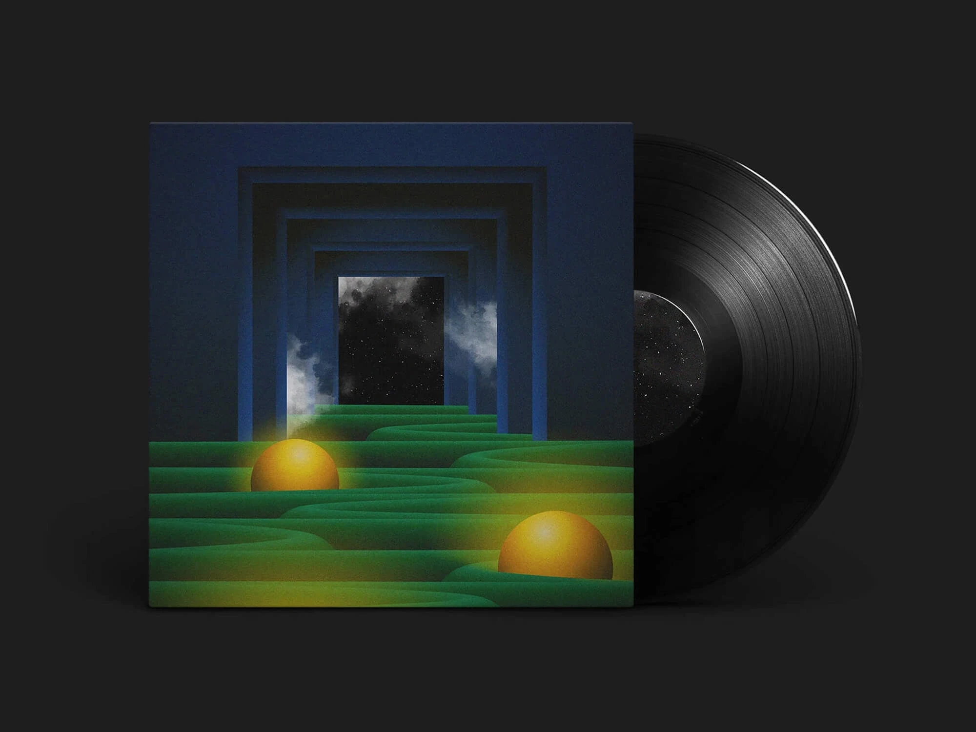 The vinyl album cover I illustrated and designed, focusing on a strong visual concept, color, composition, and typography.