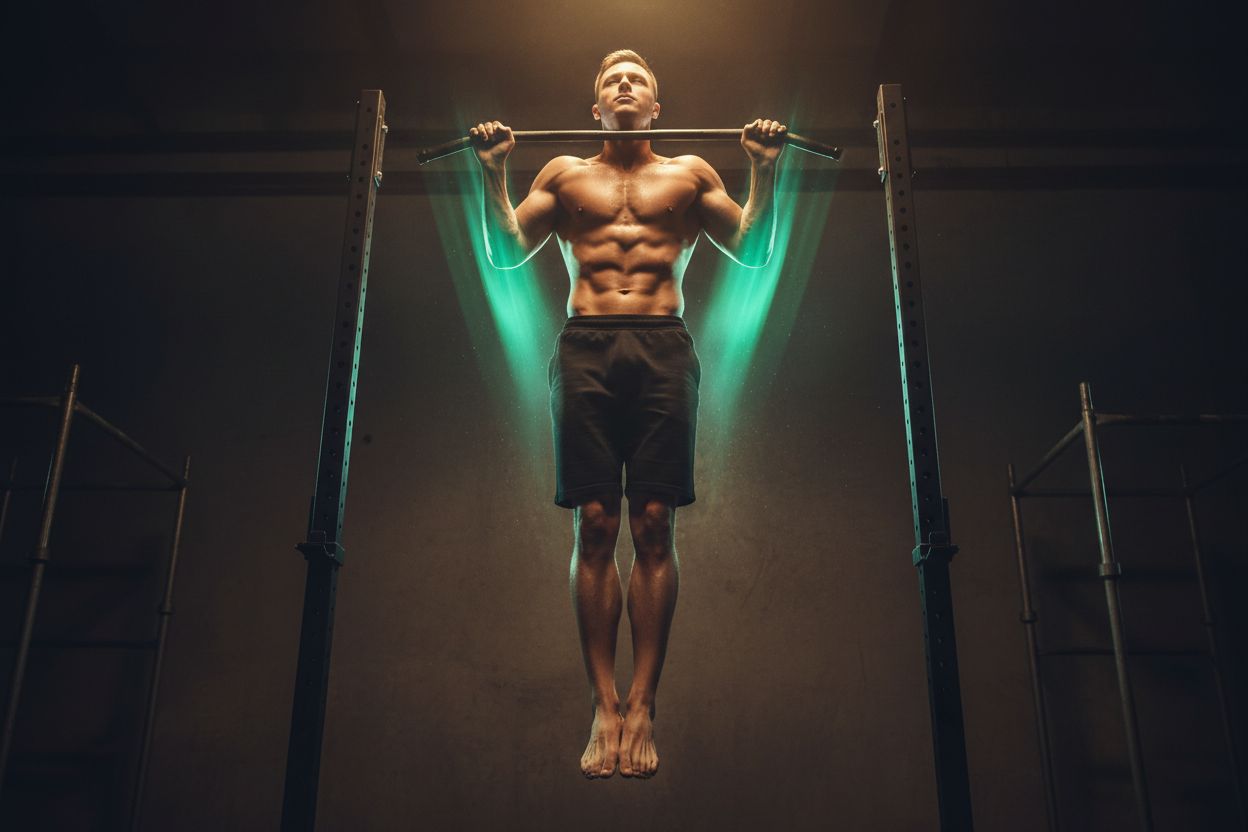 Person doing a pull-up with good form