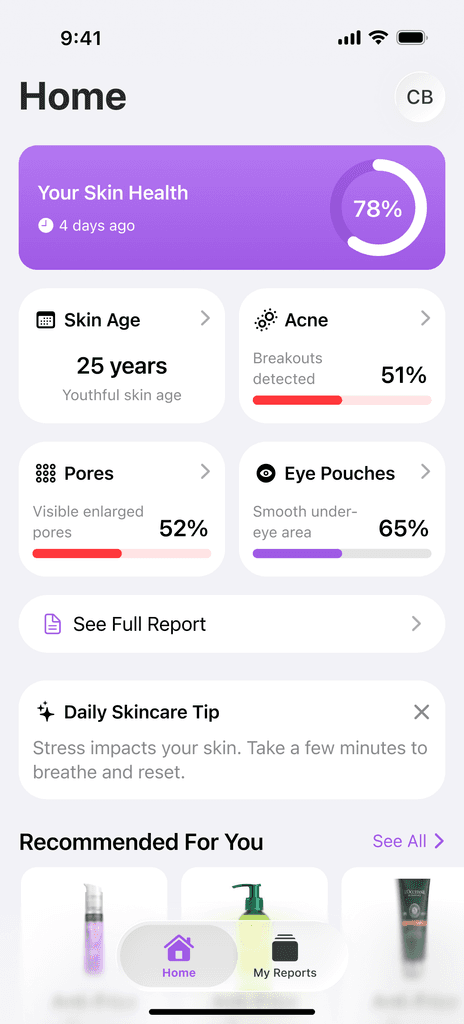 AI skincare app preview