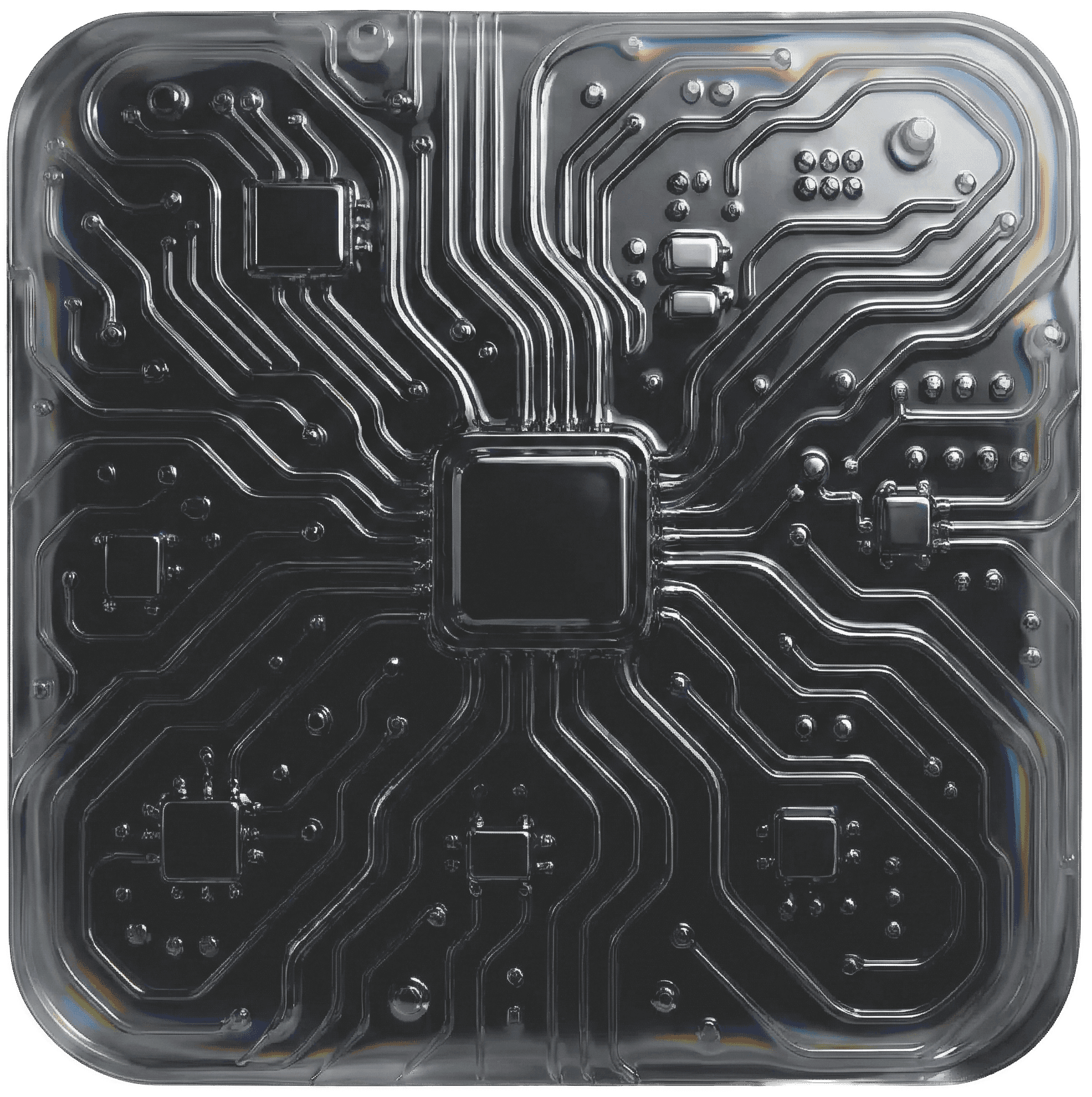 Grey metallic flower shaped object