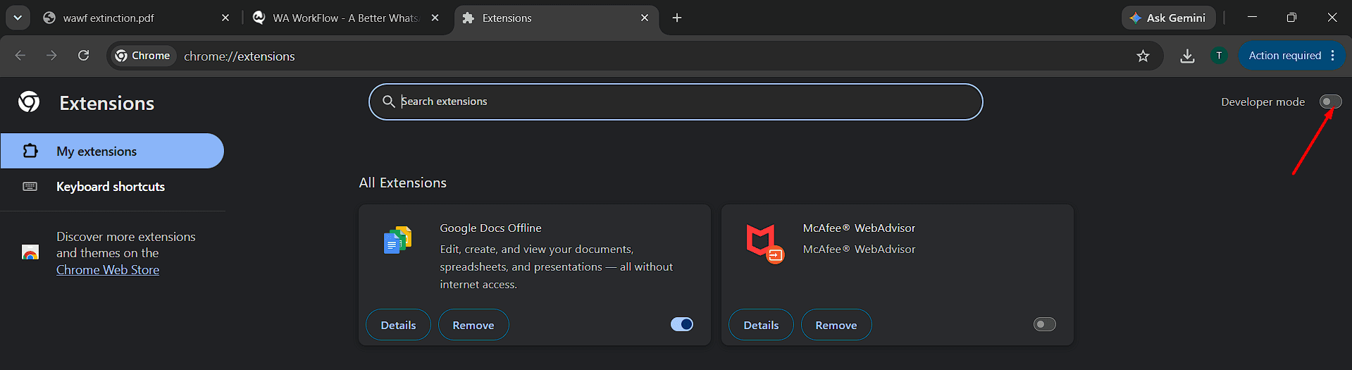 Turn On Developer Mode