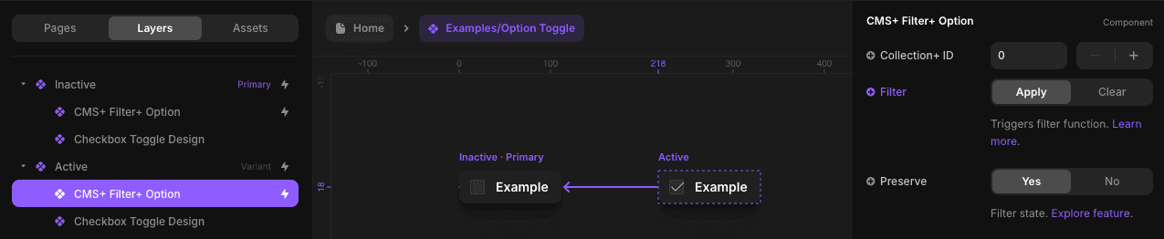 CMS Plus filter with its Filter control overridden, this triggers its function.