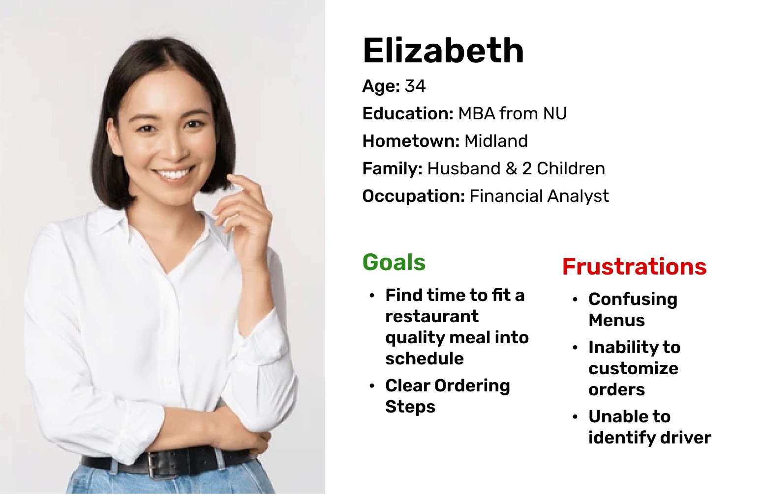 User Persona of Elizabeth