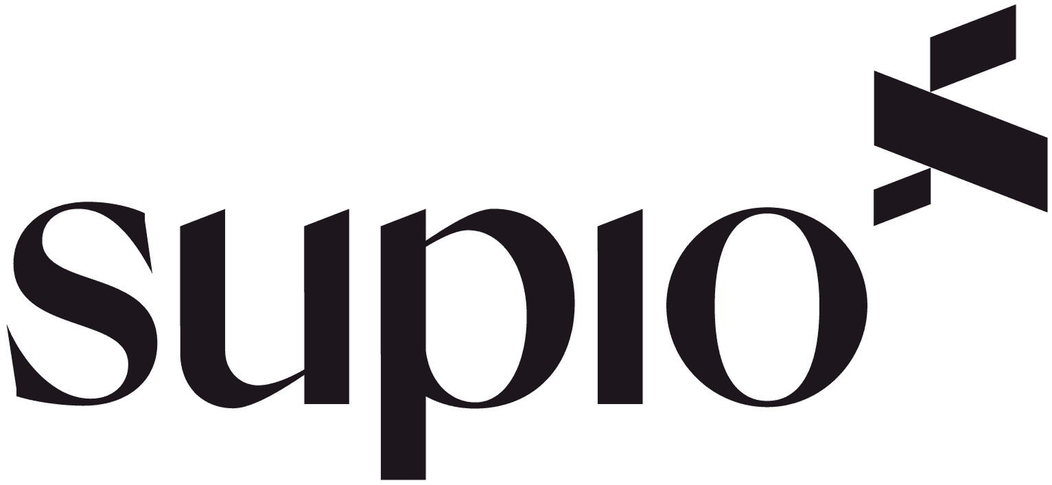 Supio logo with black mask