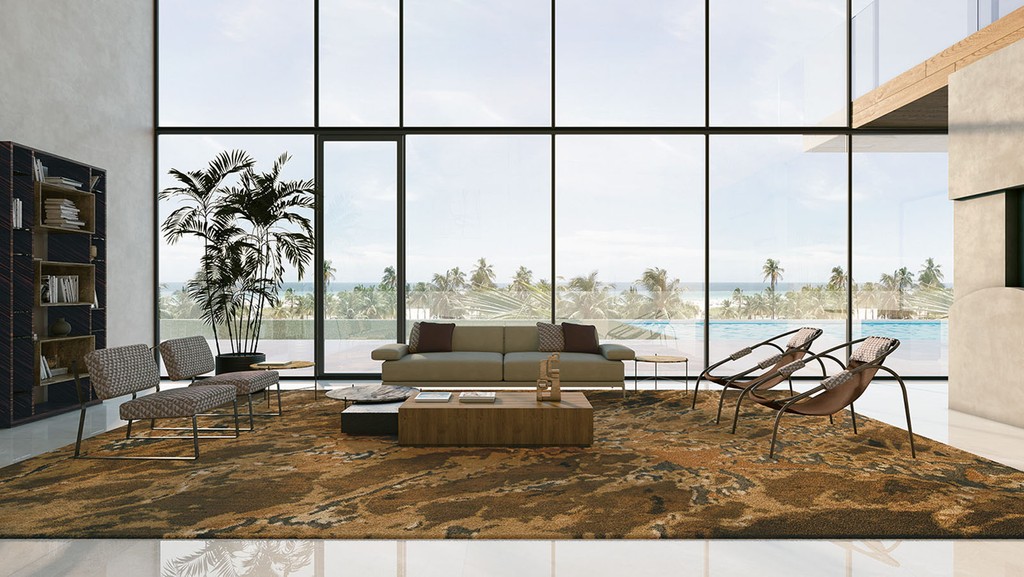 Romantic and fresh living room in fron of a swimming pool